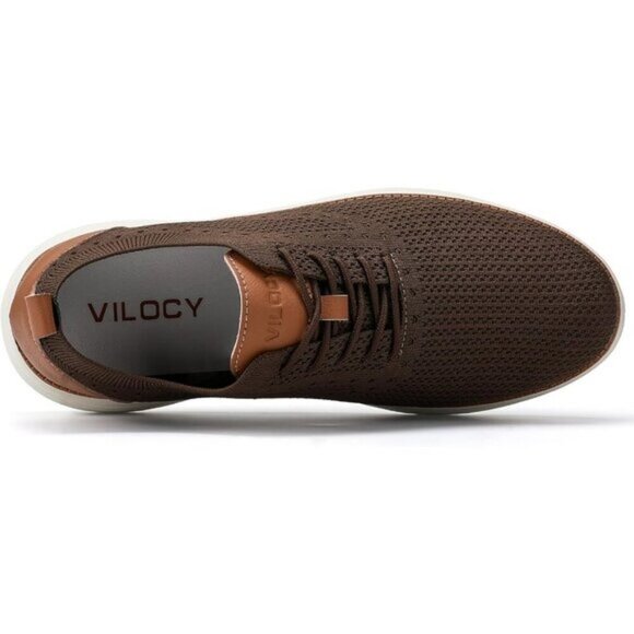 ⚡VILOCY Men's Brown Casual Dress Oxfords Business Mesh Breathable Sneakers - Picture 4 of 9